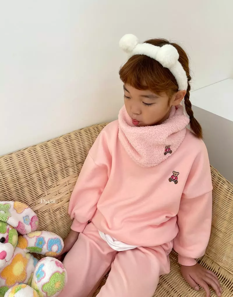 Dsaint - Korean Children Fashion - #childofig - Mini Bear Warmer Top Bottom Set - 12