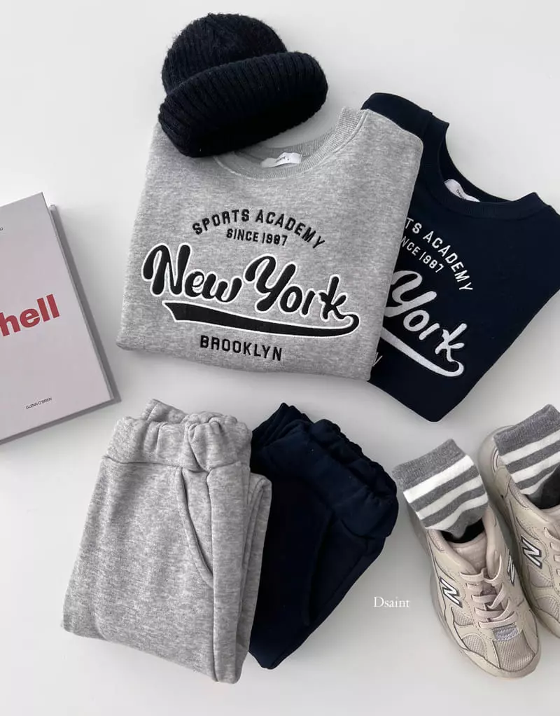 Dsaint - Korean Children Fashion - #childofig - Academy New York Top Bottom Set - 4