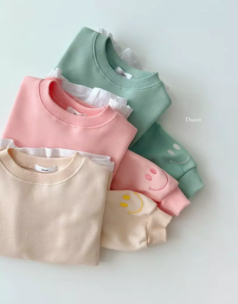 Dsaint - Korean Children Fashion - #childrensboutique - Smile Jogger Top Bottom Set - 2