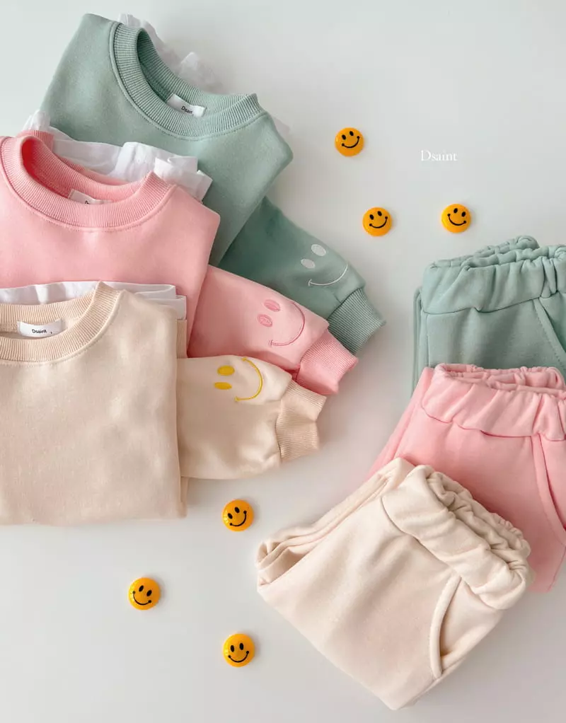 Dsaint - Korean Children Fashion - #designkidswear - Smile Jogger Top Bottom Set - 3