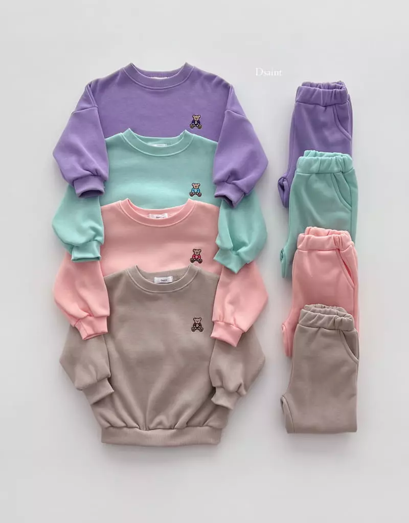 Dsaint - Korean Children Fashion - #designkidswear - Mini Bear Warmer Top Bottom Set