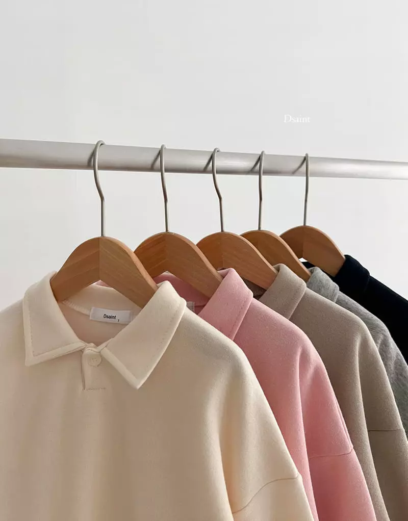 Dsaint - Korean Children Fashion - #fashionkids - Simple Collar Sweatshirt