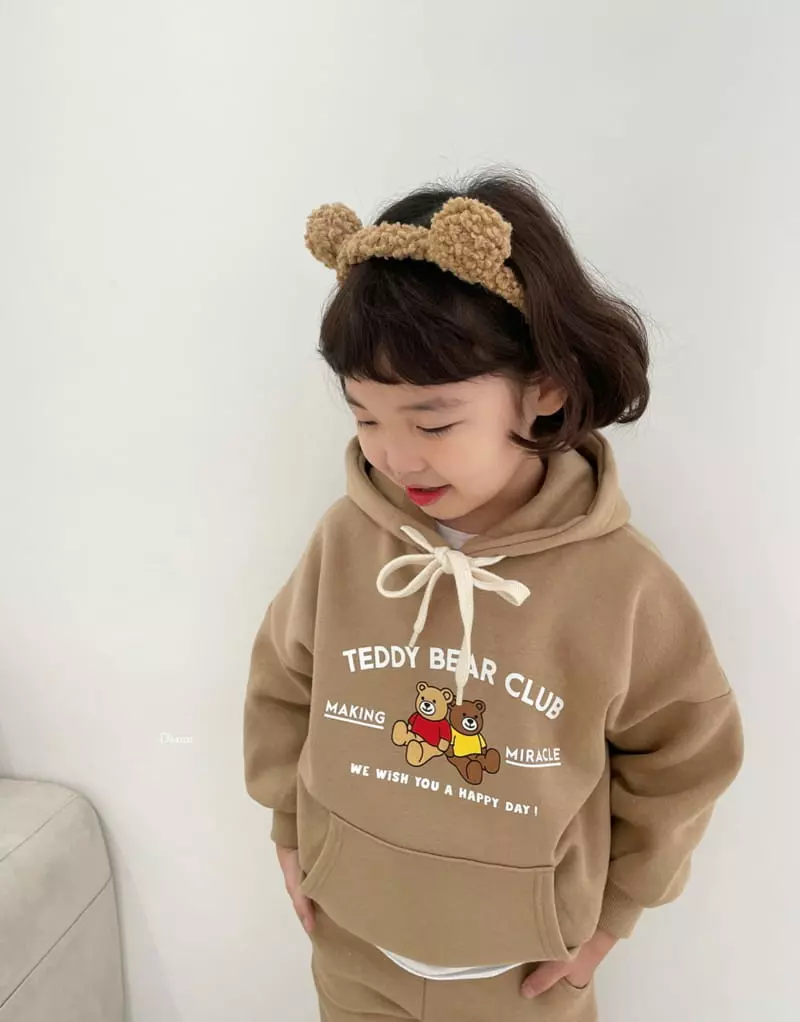 Dsaint - Korean Children Fashion - #kidsshorts - Teddy Club Hoody Set - 11