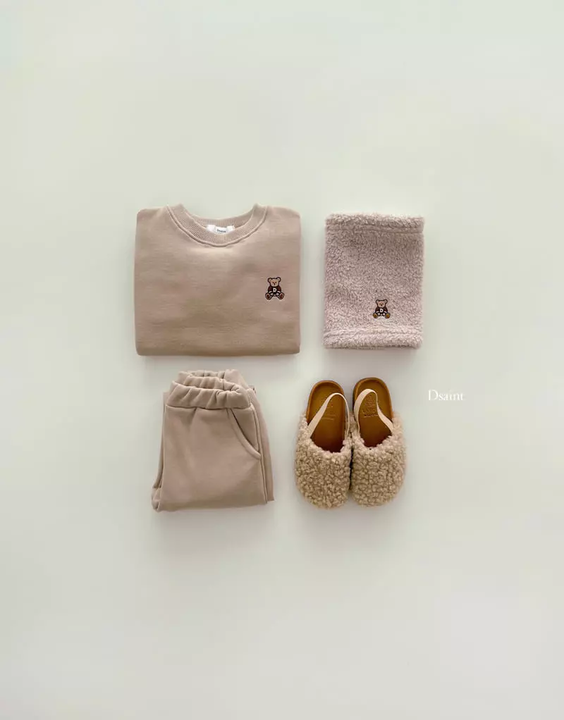 Dsaint - Korean Children Fashion - #fashionkids - Mini Bear Warmer Top Bottom Set - 4