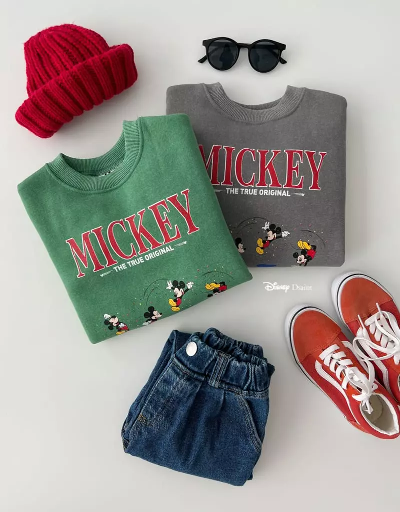 Dsaint - Korean Children Fashion - #kidsshorts - Original Pigment Mickey Sweatshirt - 3