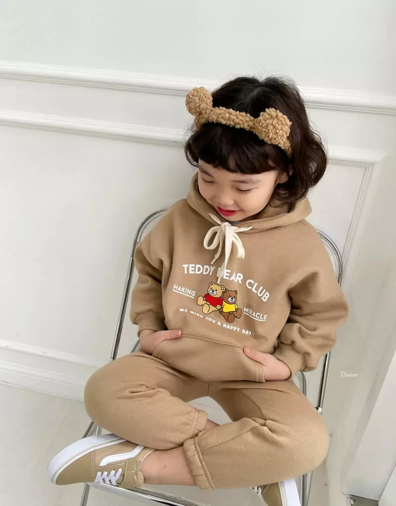 Dsaint - Korean Children Fashion - #kidsstore - Teddy Club Hoody Set - 12