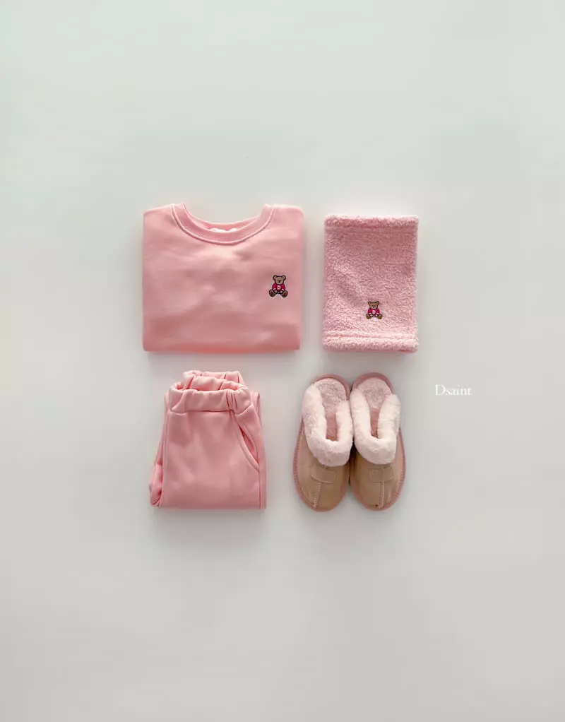 Dsaint - Korean Children Fashion - #kidsstore - Mini Bear Warmer Top Bottom Set - 5