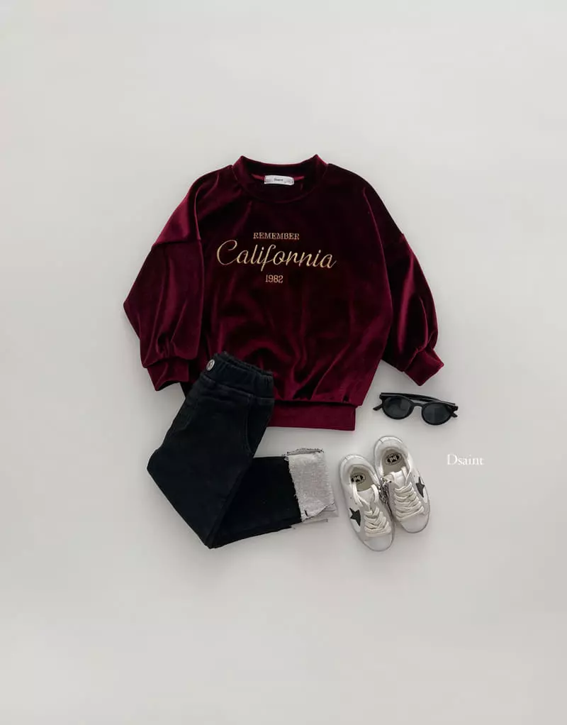 Dsaint - Korean Children Fashion - #kidsstore - California Velet Sweatshirt - 7