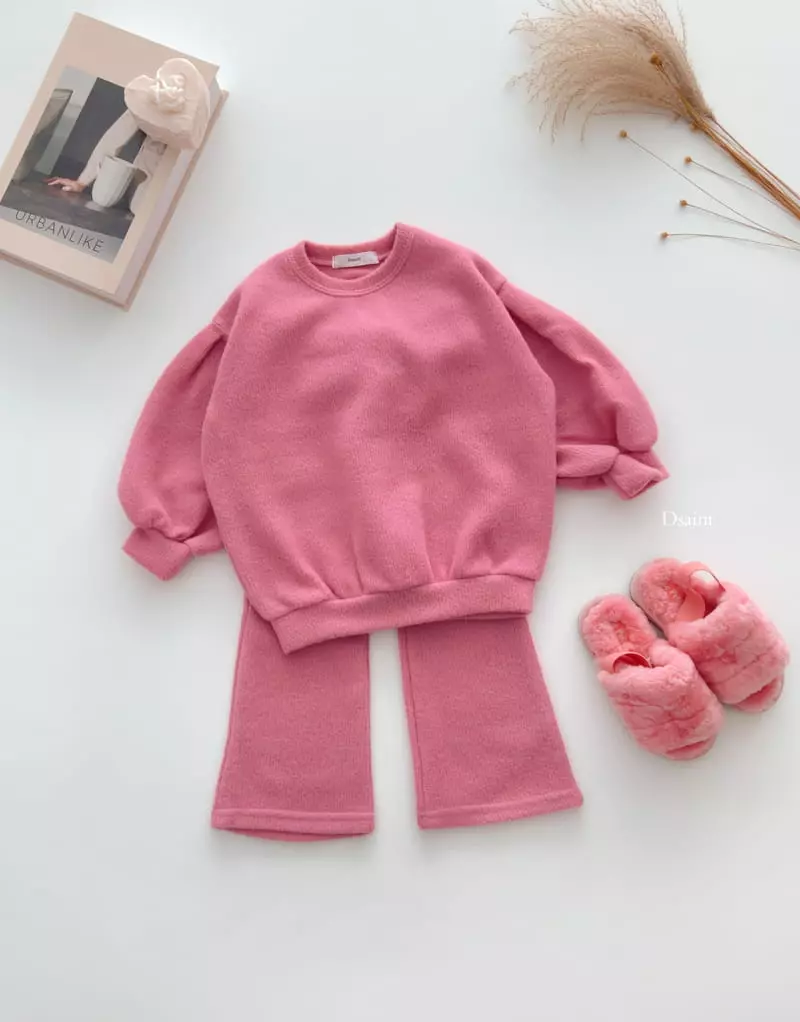 Dsaint - Korean Children Fashion - #kidzfashiontrend - Heart Bootscut Top Bottom Set - 6