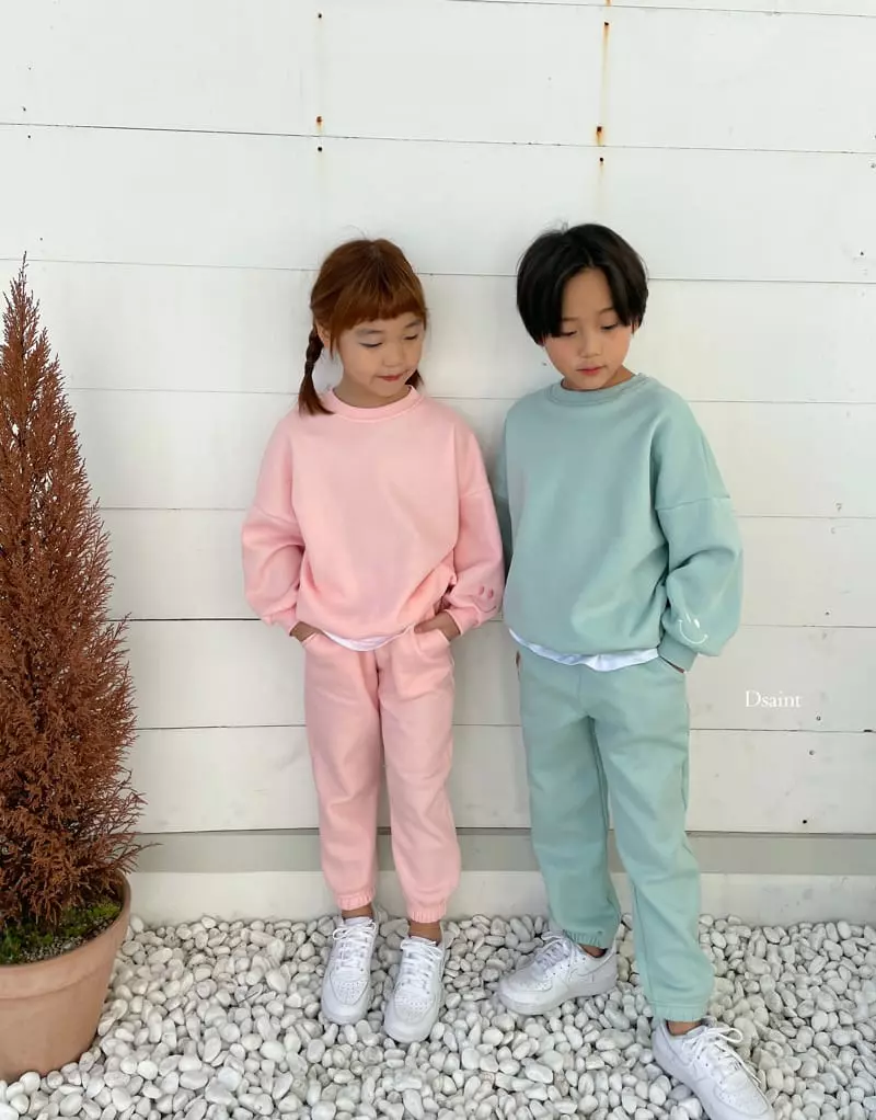 Dsaint - Korean Children Fashion - #kidzfashiontrend - Smile Jogger Top Bottom Set - 8