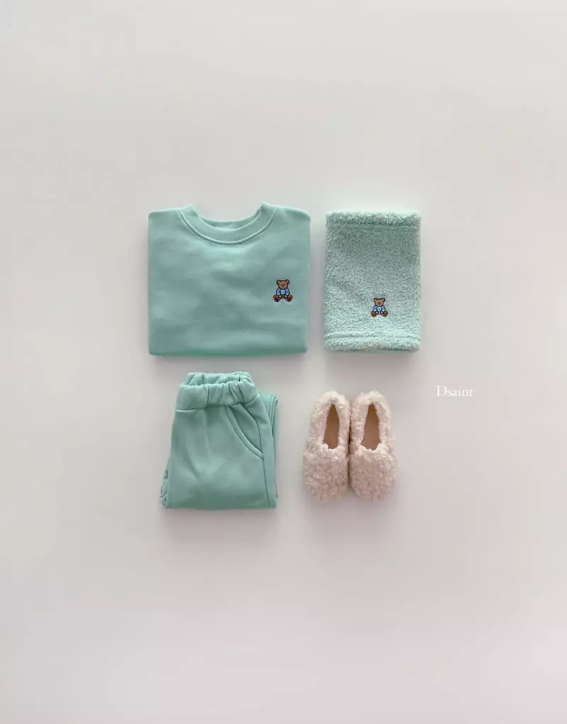 Dsaint - Korean Children Fashion - #kidzfashiontrend - Mini Bear Warmer Top Bottom Set - 6