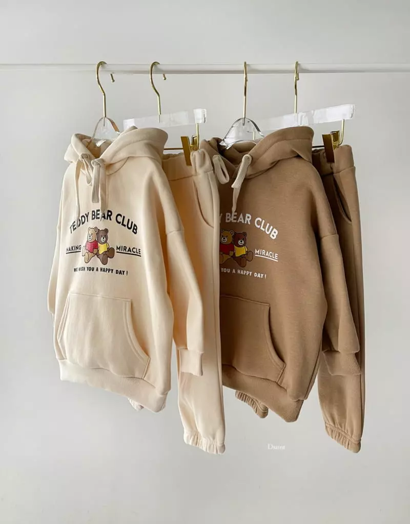 Dsaint - Korean Children Fashion - #littlefashionista - Teddy Club Hoody Set