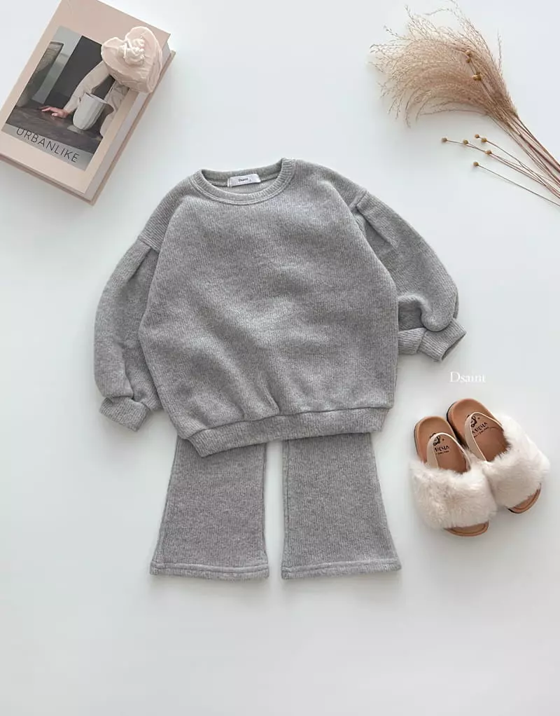 Dsaint - Korean Children Fashion - #littlefashionista - Heart Bootscut Top Bottom Set - 8
