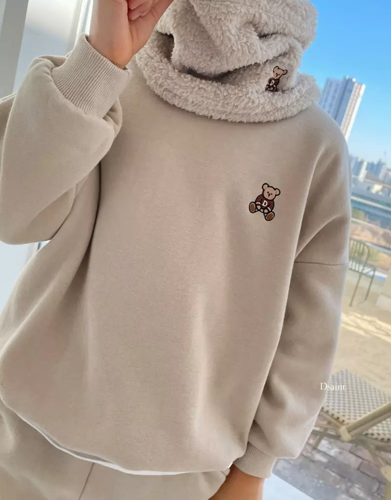 Dsaint - Korean Children Fashion - #littlefashionista - Mini Bear Warmer Top Bottom Set - 8