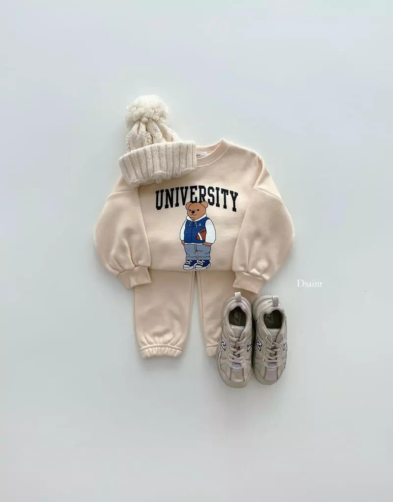 Dsaint - Korean Children Fashion - #magicofchildhood - Uni Bear Jogger Top Bottom Set - 7