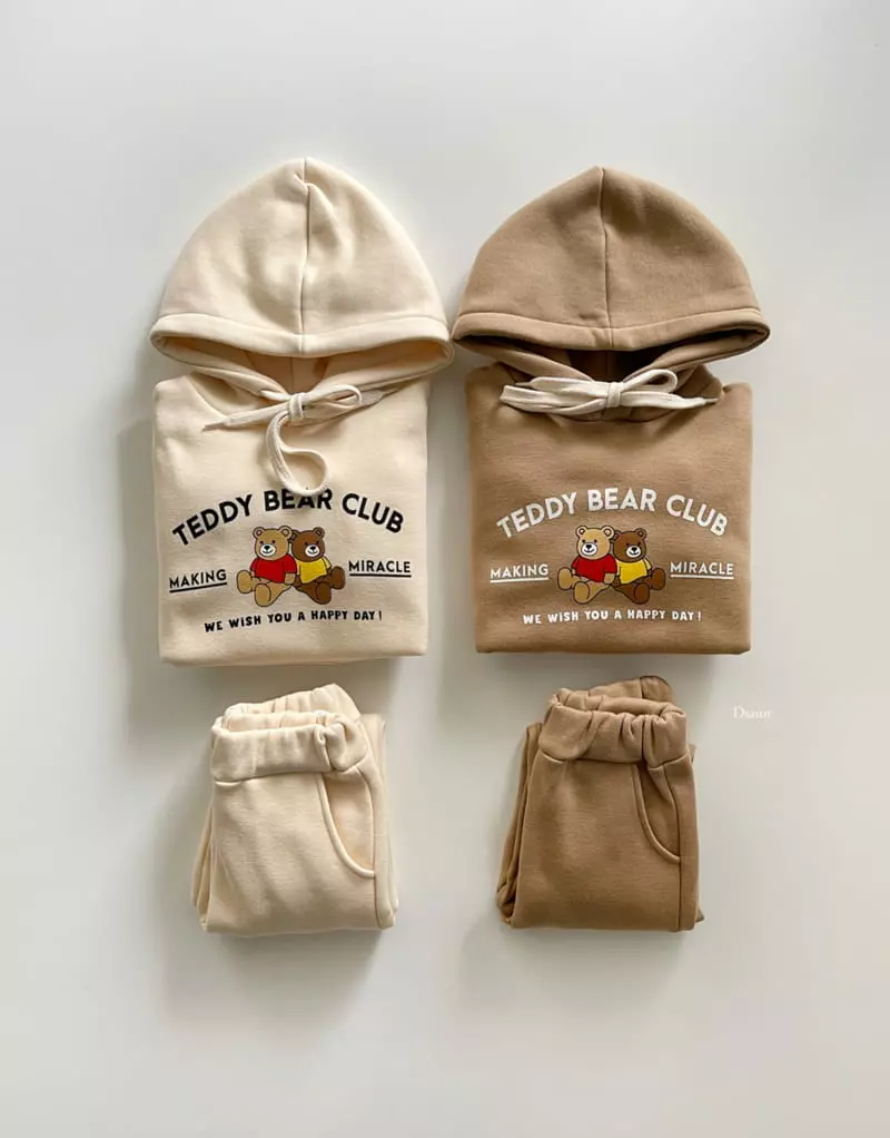 Dsaint - Korean Children Fashion - #magicofchildhood - Teddy Club Hoody Set - 2