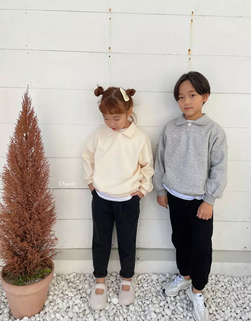 Dsaint - Korean Children Fashion - #magicofchildhood - Simple Collar Sweatshirt - 7