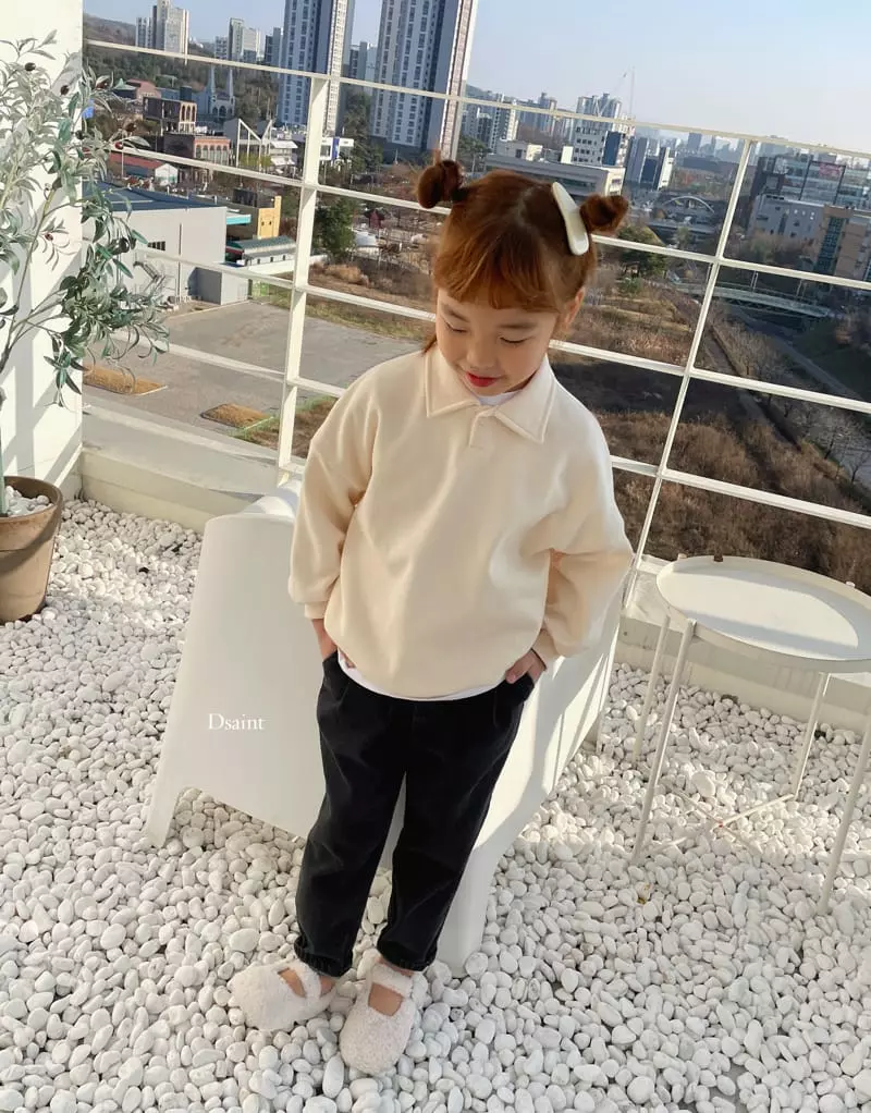 Dsaint - Korean Children Fashion - #minifashionista - Simple Collar Sweatshirt - 8