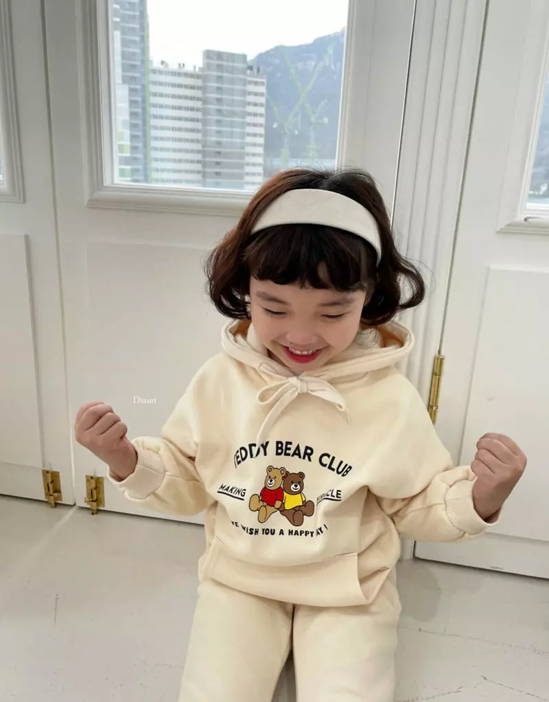 Dsaint - Korean Children Fashion - #minifashionista - Teddy Club Hoody Set - 4