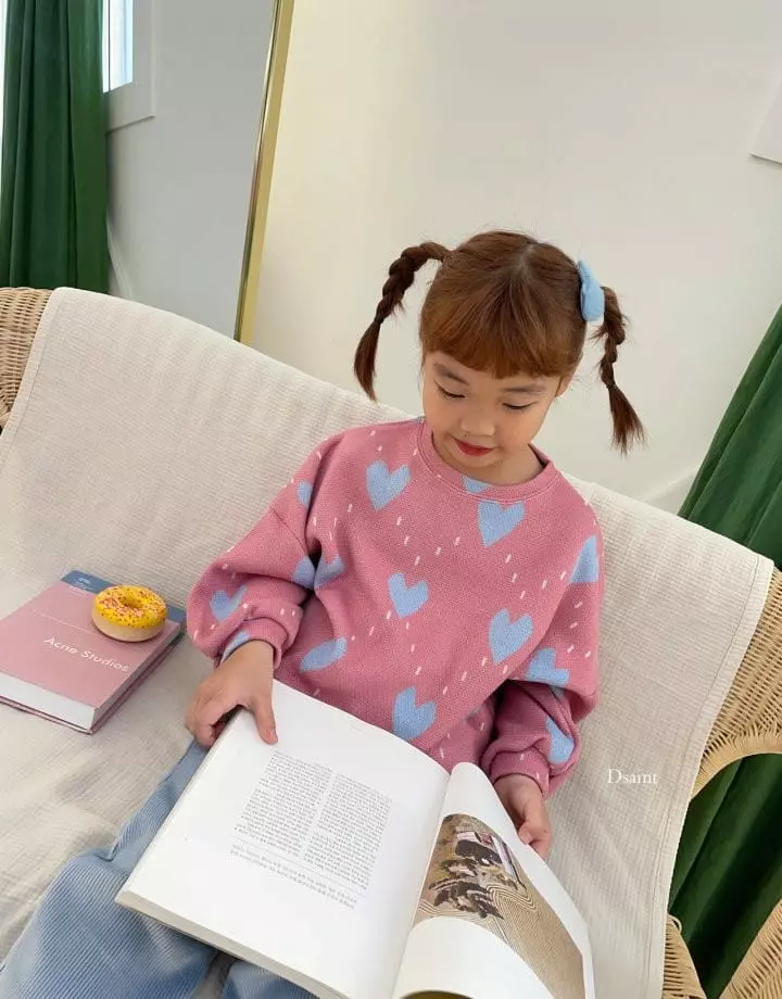 Dsaint - Korean Children Fashion - #prettylittlegirls - Pattern Heart Knit Sweatshirt - 6