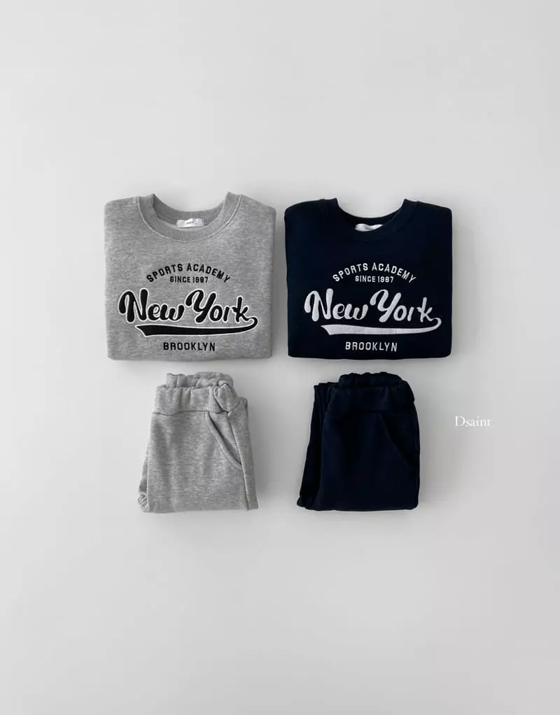 Dsaint - Korean Children Fashion - #stylishchildhood - Academy New York Top Bottom Set - 2