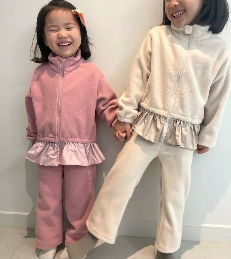 Franc Franc - Korean Children Fashion - #fashionkids - Fleece Jumper Top Bottom Set - 5