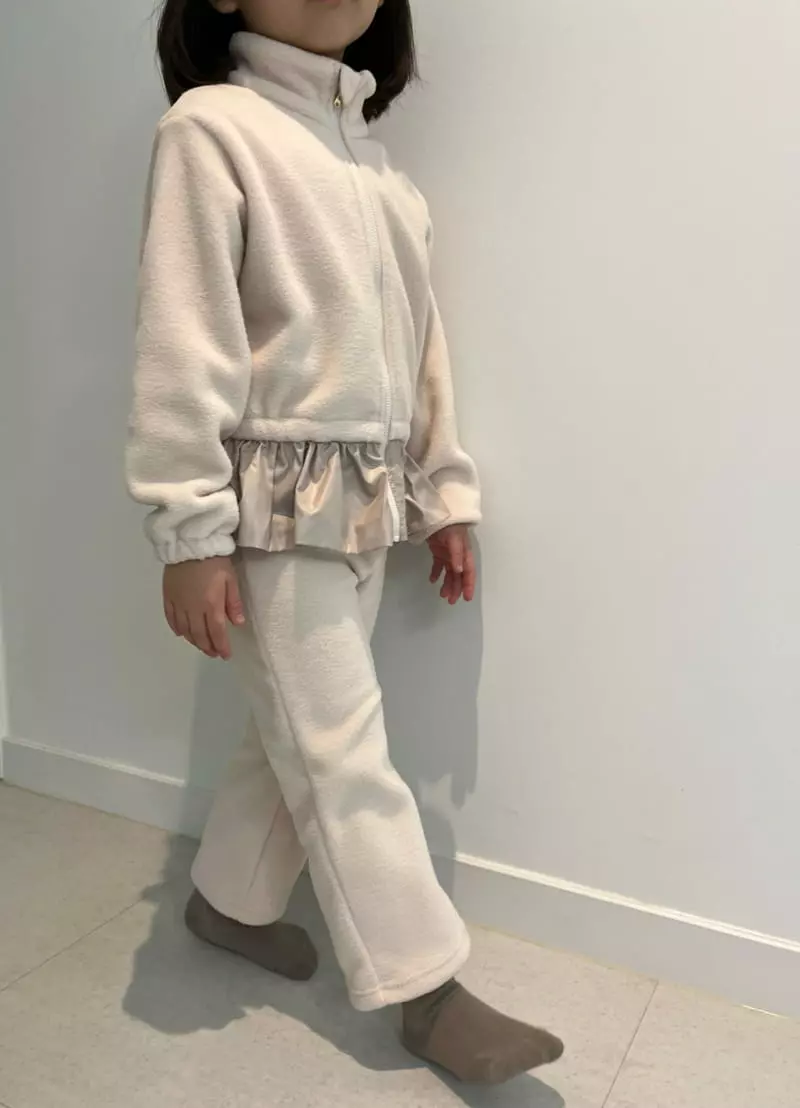 Franc Franc - Korean Children Fashion - #kidsshorts - Fleece Jumper Top Bottom Set - 6