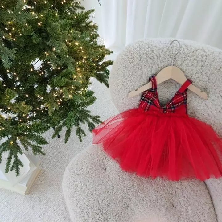 From J - Korean Baby Fashion - #babyfever - Check Ribbon Sha Bodysuit - 5