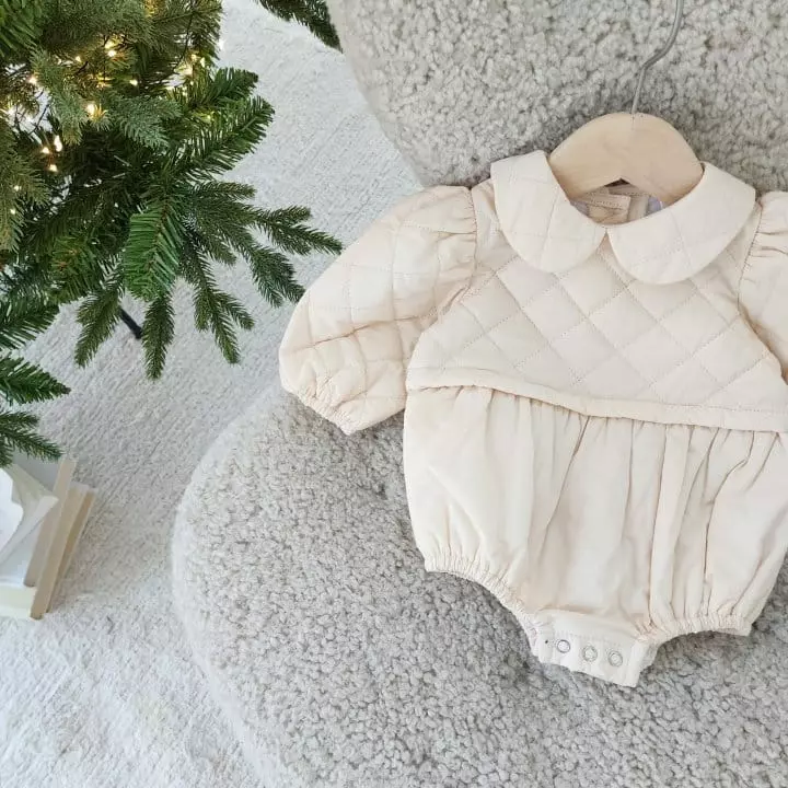 From J - Korean Baby Fashion - #babylifestyle - Quilting Collar Bodysuit Boy - 2
