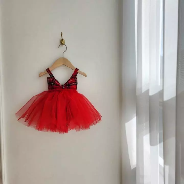 From J - Korean Baby Fashion - #babyoutfit - Check Ribbon Sha Bodysuit - 11