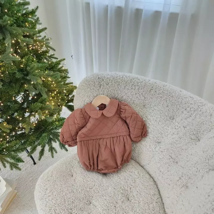 From J - Korean Baby Fashion - #babyoutfit - Quilting Collar Bodysuit Boy - 5