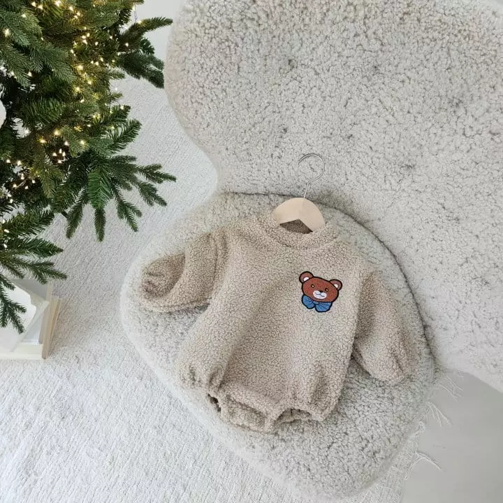 From J - Korean Baby Fashion - #onlinebabyboutique - Bear Patch Bodysuit - 5