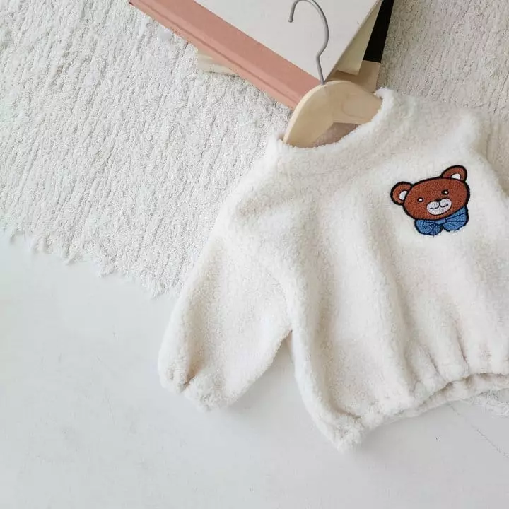 From J - Korean Baby Fashion - #onlinebabyshop - Bear Patch Top Bottom Set - 7