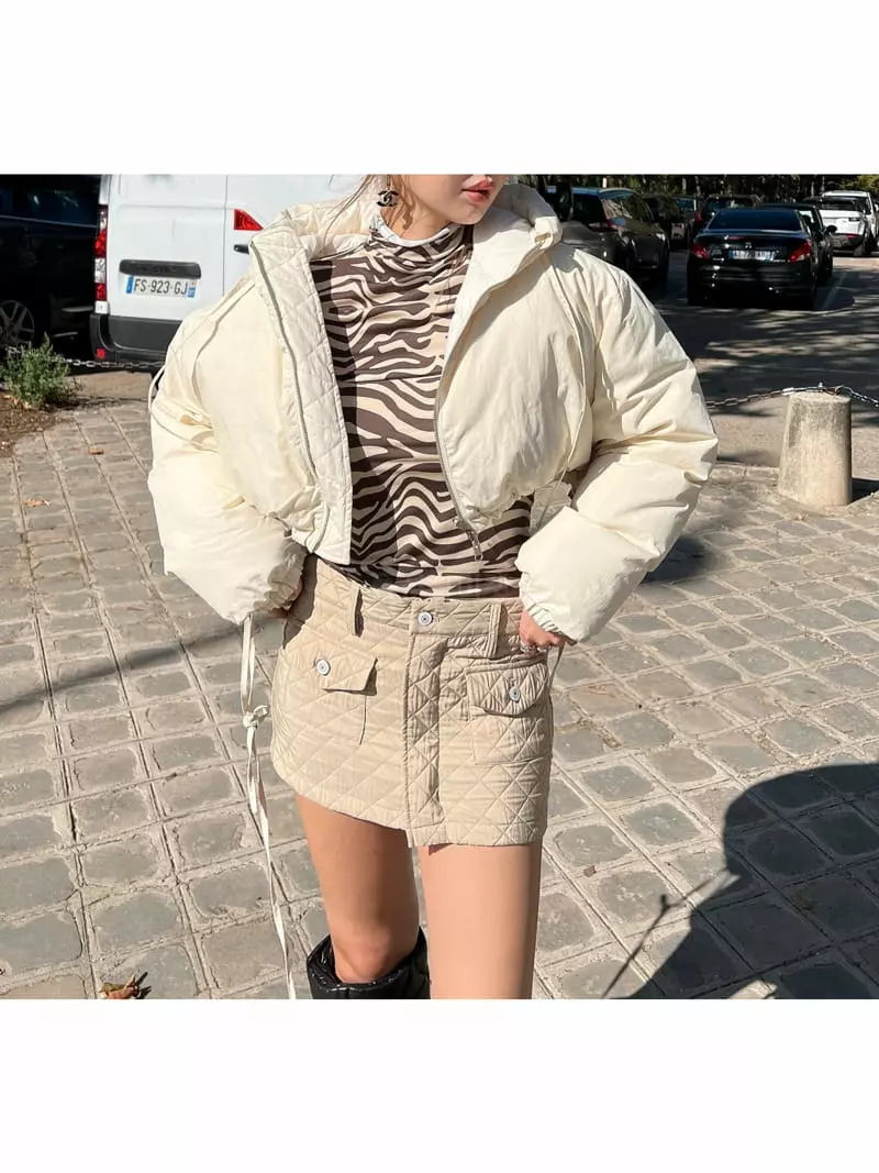 Gateless - Korean Women Fashion - #momslook - Quilting Mini Skirt - 11