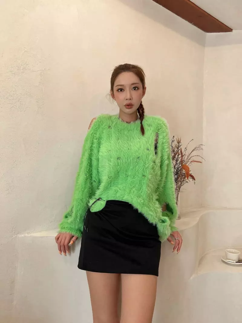 Gateless - Korean Women Fashion - #momslook - Cut Out Mini Skirt - 6