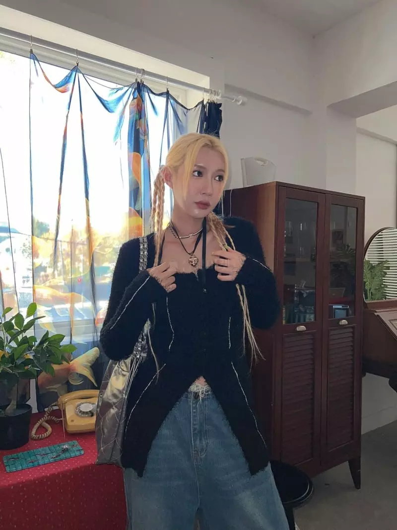 Gateless - Korean Women Fashion - #momslook - Line Cardigan - 8