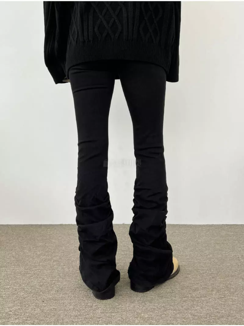 Gateless - Korean Women Fashion - #restrostyle - Velvet Shirring Leggings - 9