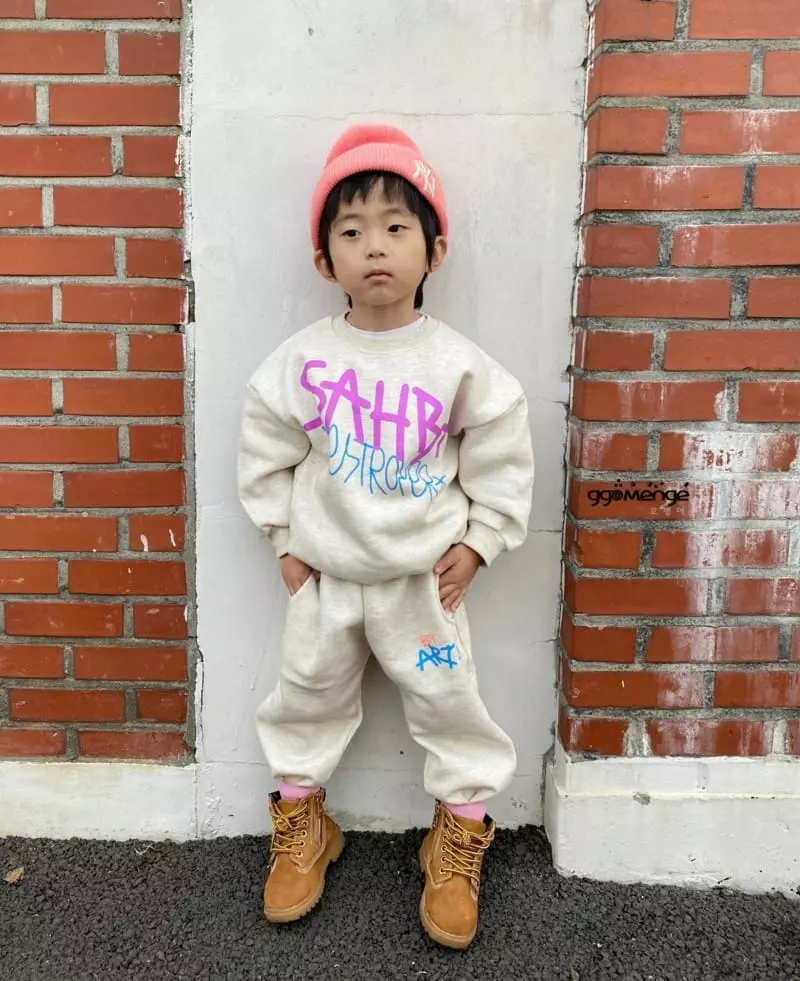 Ggomenge - Korean Children Fashion - #toddlerclothing - Fleece Art Top Bottom Set - 5
