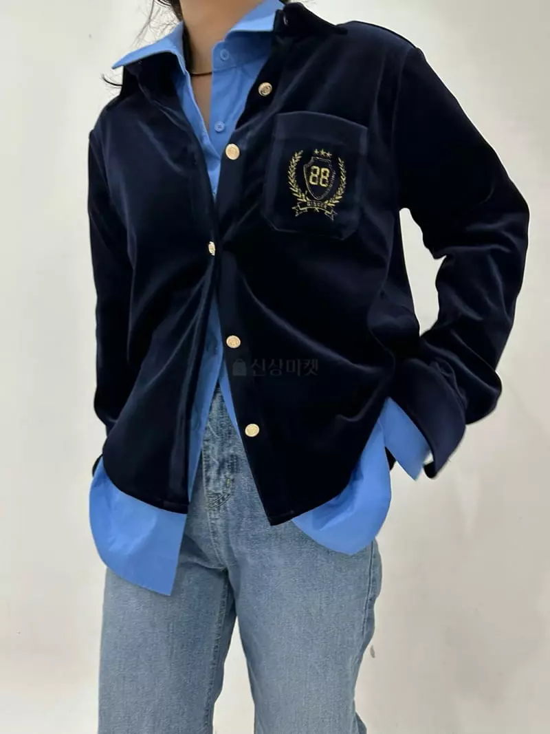 Ginger - Korean Women Fashion - #momslook - Blan Velvet Shirt - 11