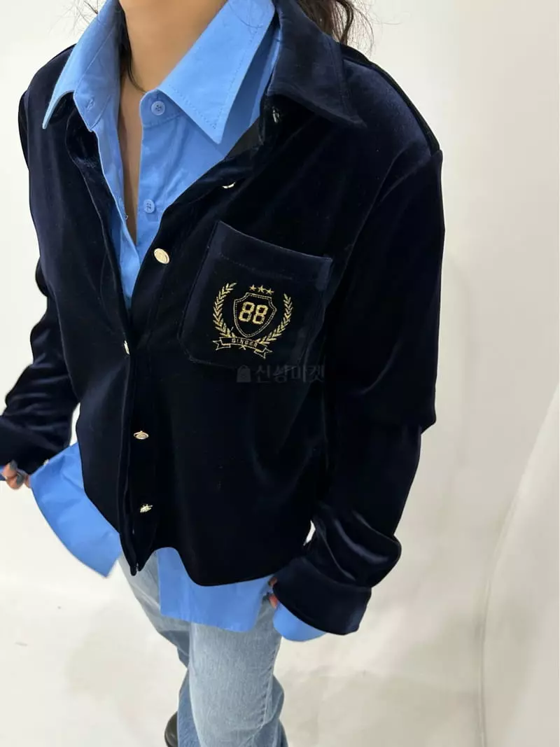 Ginger - Korean Women Fashion - #momslook - Blan Velvet Shirt - 9