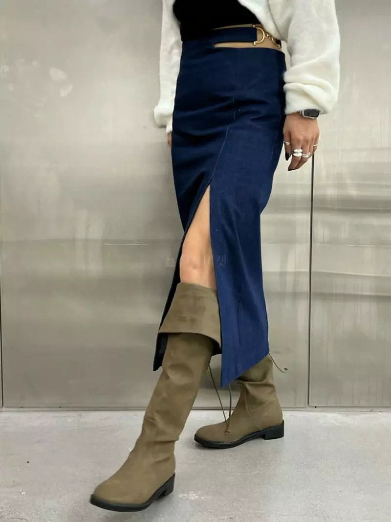 Ginger - Korean Women Fashion - #momslook - Solar Denim Skirt - 11