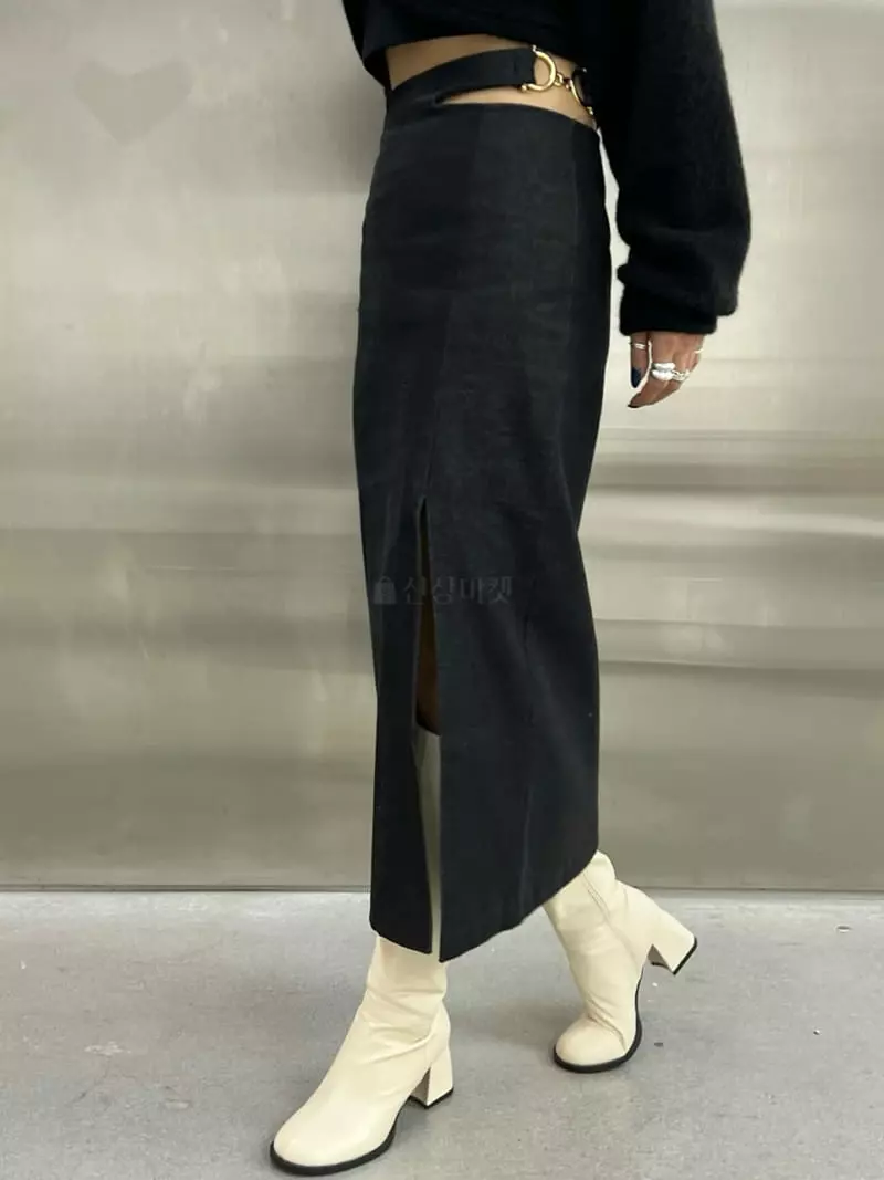 Ginger - Korean Women Fashion - #momslook - Solar Denim Skirt - 5