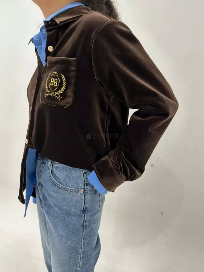 Ginger - Korean Women Fashion - #pursuepretty - Blan Velvet Shirt - 3