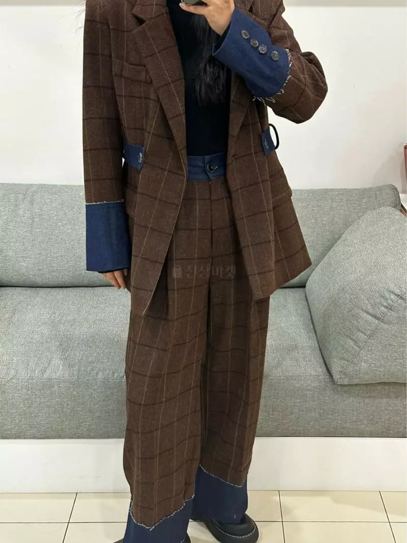 Ginger - Korean Women Fashion - #restrostyle - Check Color Jacket