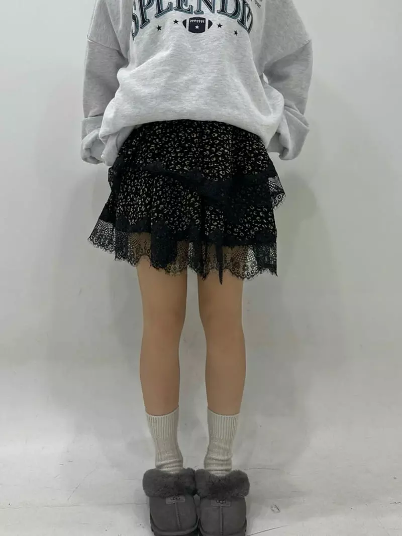 Ginger - Korean Women Fashion - #romanticstyle - Leopard Velvet Skirt - 7