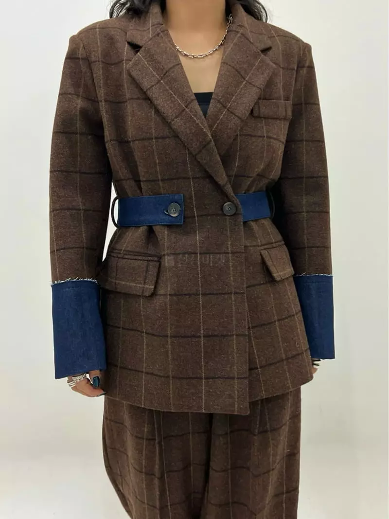 Ginger - Korean Women Fashion - #shopsmall - Check Color Jacket - 4