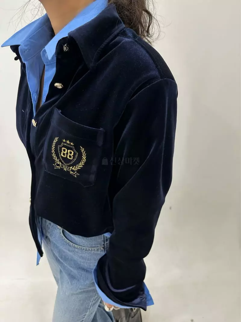 Ginger - Korean Women Fashion - #thelittlethings - Blan Velvet Shirt - 8