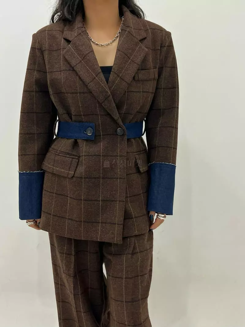 Ginger - Korean Women Fashion - #thelittlethings - Check Color Jacket - 5