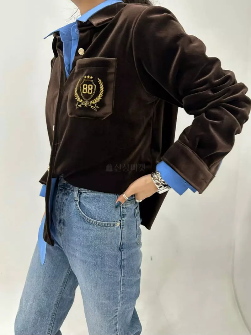 Ginger - Korean Women Fashion - #vintagekidsstyle - Blan Velvet Shirt - 2