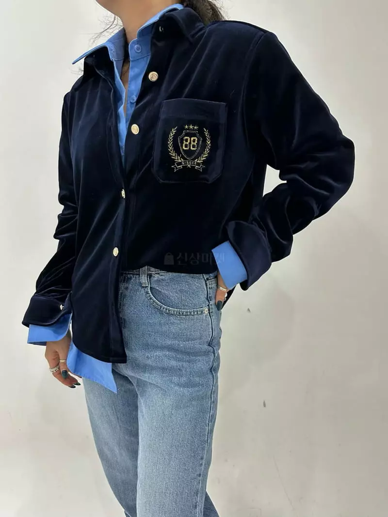 Ginger - Korean Women Fashion - #womensfashion - Blan Velvet Shirt - 12